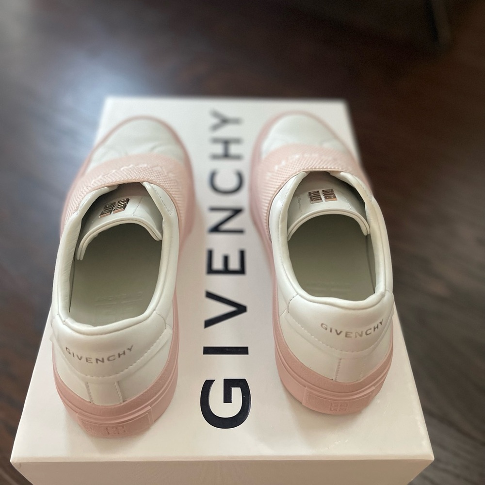 Givenchy Pink and White Slip-On Sneakers